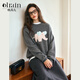 Olrain【5折】法式套頭毛衣女裝新款趣味寬松簡(jiǎn)約休閑針織衫上衣 深灰色 L