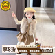 G.duck小黃鴨女童小香風(fēng)冬裙套裝2025新款兒童仿皮草馬甲三件套秋冬裝 裙子+馬甲+毛衣 毛衣是圓領(lǐng) 110 (建議98-105cm 4-5周歲）