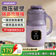 大宇豆漿機迷你破壁機全自動(dòng)免煮免濾輕音無(wú)渣五谷雜糧米糊機果蔬 不銹鋼0涂層 自清洗 一體機 【微壓燜香】紫色 0.65L