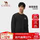 駱駝（CAMEL）戶(hù)外男圓領(lǐng)長(cháng)袖T恤純棉銀離子3A抑菌寬松上衣 A13CAZ0141 幻影黑