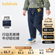 巴拉巴拉童裝兒童牛仔褲男童女童加絨褲子2024秋冬寬松哈倫褲208424108219