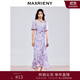 MAXRIENY2025春季新款度假風(fēng)長(cháng)裙精致優(yōu)雅雪紡印花連衣裙 紫花 L