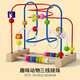 木丸子嬰幼兒益智三線(xiàn)繞珠玩具手指精細動(dòng)作訓練智力開(kāi)發(fā)串珠玩具6個(gè)月 趣味動(dòng)物三線(xiàn)繞珠