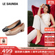 萊爾斯丹淺口通勤單鞋秋季新款時(shí)尚優(yōu)雅粗跟高級感真皮單鞋皮鞋女鞋50603 杏色 BDK 34