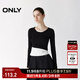 ONLY2025夏季新款假兩件刺繡字母LOGO正肩圓領(lǐng)T恤女|125302026 H1Z黑色 M