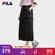 FILA 斐樂(lè )官方女士梭織裙2025夏季新款休閑涼感防曬半身裙工裝裙 正黑色-BK XL 175/74A/XL
