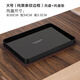 ORTOR茶盤(pán)酒店托盤(pán)茶具茶盤(pán)歐式水杯托盤(pán)長(cháng)方形酒水盤(pán)飯店果盤(pán) 大號（純黑條紋托盤(pán)+墊子