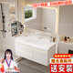 京艦新款膚感一體盆洗臉盆柜衛浴室柜組合柜洗臉面盆洗手面盆洗漱臺池 80圓弧美妝鏡柜+新款膚感盆