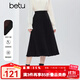 百圖（betu）女裝2025年冬季新款半身裙精致扭繩流蘇裙擺遮跨顯瘦裙子2510T70 黑色 M