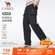 駱駝（CAMEL）加絨工裝褲男女戶(hù)外防潑水直筒運動(dòng)褲子 J35CA6L6027 幻影黑 XXL