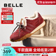 百麗（Belle）彩虹豆加絨德訓鞋女鞋商場(chǎng)同款運動(dòng)風(fēng)阿甘鞋D2Z1DAM5預售 酒紅 37 (235mm)
