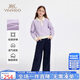 英氏（YEEHOO）女童套裝兒童衛衣褲子兩件套中大童裝休閑運動(dòng)時(shí)尚秋 夢(mèng)幻紫 150