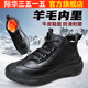 3515際華強人高幫棉鞋男冬季保暖戶(hù)外防寒鞋真皮全羊毛東北大棉鞋男靴 黑色 42