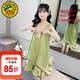 G.duck童裝女童睡衣夏季薄款吊帶睡裙中大童女孩薄款公主裙兒童家居服 綠色aomoeia 160 (建議身高150cm 13-14歲)cm