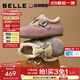 百麗（Belle）章若楠同款喵喵吐司毛毛勃肯鞋女2025冬新加絨棉鞋B2829DM5預售 粉色【章若楠同款】 37