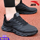 安踏男鞋休閑運動(dòng)鞋皮面保暖防水板鞋跑步鞋子男戶(hù)外訓練體測鞋 -14黑（皮面推薦） 42
