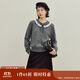 茵曼絨感花邊系帶開(kāi)衫毛衣2025秋女裝新款長(cháng)袖針織外套 貴族灰 S