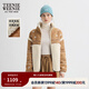 Teenie Weenie小熊女裝2025年冬季新款仿麂皮絨與仿羊羔毛復合外套 棕色 L