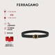 菲拉格慕（Ferragamo）女士黑色Gancini雙扣固定皮帶 0780415_C  _ 75 禮物 送女友