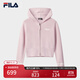 FILA 斐樂(lè )官方女士編織衫2025冬季新款休閑寬松連帽拉鏈毛衣開(kāi)衫 桃仙粉-PK XL 175/92A/XL