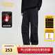 卡賓男裝 加絨牛仔休閑褲2024秋冬新款寬松直筒褲工裝褲保暖Y 煤黑色01 L /175/50