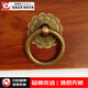 收谷純銅單孔抽屜銅拉手復古中式柜門(mén)斗柜抽屜把手仿古全銅圓拉環(huán) 4cm古銅色螺絲款