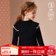 ASK JUNIOR兒童毛衣2025季中大童花邊袖半高領(lǐng)針織打底衫女童長(cháng)袖線(xiàn)衫