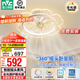 雷士（NVC） 風(fēng)扇燈智能全光譜簡(jiǎn)約超薄帶風(fēng)扇 客廳餐廳臥室房間搖頭吊扇燈 薦！清荷42W/全光譜/智控搖頭