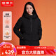 坦博爾羽絨服女蓄熱科技冬季寬松短款加厚保暖連帽中老女裝外套TD236356 黑色 165/88A