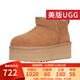 UGG美版秋冬女款保暖加厚底迷你短筒雪地靴1135092 CHE-栗色 37