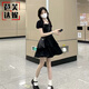 芭芙達妮法式小黑裙赫本黑色連衣裙女2025夏季新款收腰顯瘦氣質(zhì)短裙 黑色 M 【建議90-105斤】