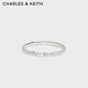CHARLES&KEITH簡(jiǎn)約亮鉆氣質(zhì)素圈手鐲女生日禮物女神節禮物送女友CK5-12120414 Silver銀色 19cm 1個(gè)
