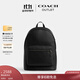 蔻馳（COACH）奧萊男士男包WEST 休閑大容量雙肩包真皮背包黑色 QB/黑色