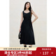 獨束大碼女裝法式鉆石領(lǐng)收腰無(wú)袖連衣裙2025夏新款顯瘦中長(cháng)款裙子 赫本黑 XL （尺碼：3）