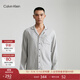 Calvin Klein內衣秋冬男士時(shí)尚休閑格紋紐扣翻領(lǐng)舒適家居長(cháng)袖睡衣NM1428O P7A-鴿子灰 M
