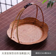 器酋中式竹編提籃小果盤(pán)手提圍爐煮茶點(diǎn)點(diǎn)心盤(pán)零食擺盤(pán)喜蛋托盤(pán)糕點(diǎn)盤(pán) 竹編百合淺盤(pán)【大號】