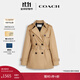 蔻馳（COACH）新款女士女裝純色春秋款風(fēng)衣外套中長(cháng)款百搭舒適修身挺闊感戶(hù)外 經(jīng)典卡其色 L