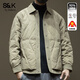 班尼路白鴨絨輕薄襯衣式羽絨服內膽男2025冬季新款寬松大碼男士工裝外套 卡其色 L