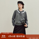 茵曼絨感花邊系帶開(kāi)衫毛衣2025秋女裝新款長(cháng)袖針織外套 貴族灰 S