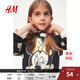 H&M【迪士尼系列】童裝女童衛衣秋季米妮印花長(cháng)袖舒適上衣1243063 黑色/米妮老鼠 120 120/60