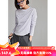 雲上生活【春日面膜t】解構顯瘦短款多色圓領(lǐng)打底衫T恤上衣2025秋T9130X 淡紫色-40支棉氨混紡 M （建議100-115斤左右）