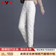 雅鹿羽絨褲女2025冬季新款外穿時(shí)尚休閑保暖松緊腰寬松直筒鴨絨長(cháng)褲 白色 XL 【推薦130-145斤】
