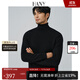 漢尼（HANY）加厚可機洗純羊毛衫男黑色針織衫男士高領(lǐng)毛衣打底修身保暖秋季 巴澤利曜石黑 【兩翻高領(lǐng)】 L