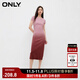 ONLY秋季休閑百搭顯瘦漸變刺繡中長(cháng)款連衣裙女|124161014 E15 桃花木色 M (165) 84A