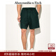 Abercrombie & Fitch男裝25夏季美式復古百搭松緊腰寬松五分褲休閑短褲128-5048 橄欖綠 L (180/86A)