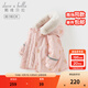 戴維貝拉（DAVE＆BELLA）冬季新款工裝風(fēng)女童棉服連帽兒童外套小童棉襖外衣加絨女寶寶衣服 小熊印花【DB4242805】 120 cm（建議身高110-120cm）