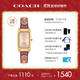 蔻馳（COACH）CADIE系列 茶玫瑰皮帶石英女表小方糖14504117 禮物/送禮