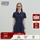 Teenie Weenie小熊休閑通勤氣質(zhì)收腰Polo白色連衣裙夏裝連身裙女裝裙子 藏青色 S (160)