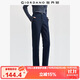 佐丹奴褲子女純棉磨毛通勤女褲半松緊腰休閑褲窄款法棍褲13414171
