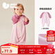 迷你巴拉（minibala）【抗靜電】嬰幼兒毛絨外出連體衣?lián)u粒絨可外穿寶寶衣服2025秋新款 粉紅兔兔 【抗靜電 更自在】 90cm